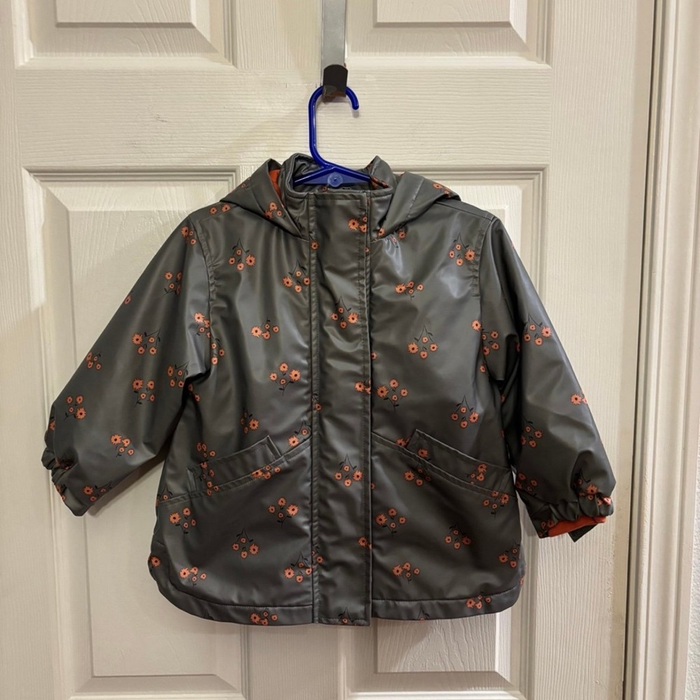 Zara Toddler Girls water resistant coat with flowers